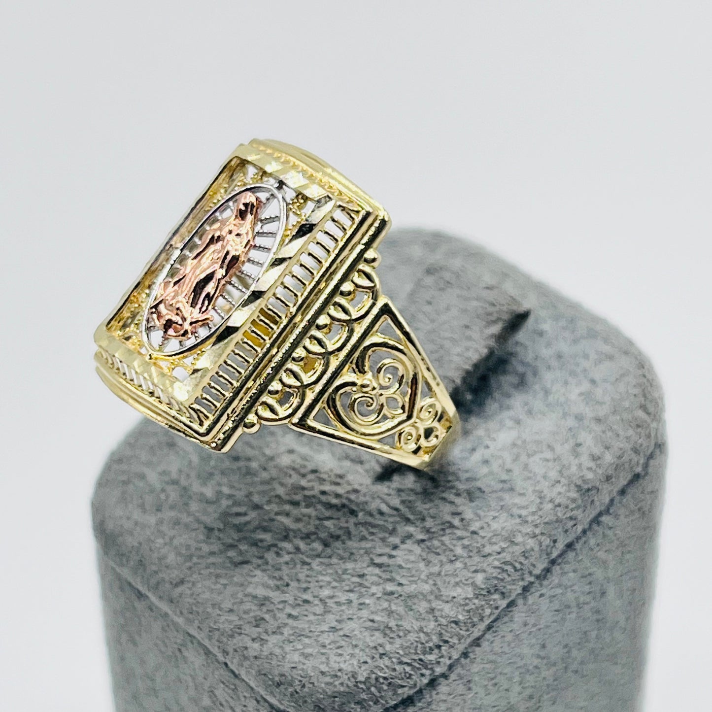 10K Gold Two-Tone Virgin Mary Ring