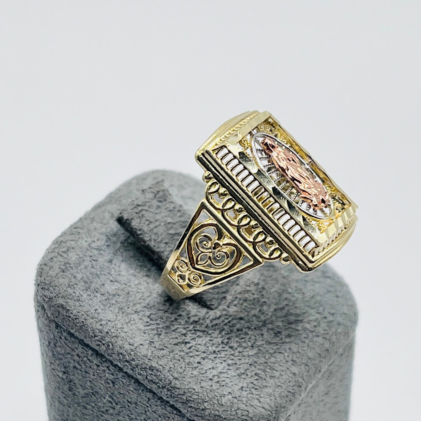 10K Gold Two-Tone Virgin Mary Ring