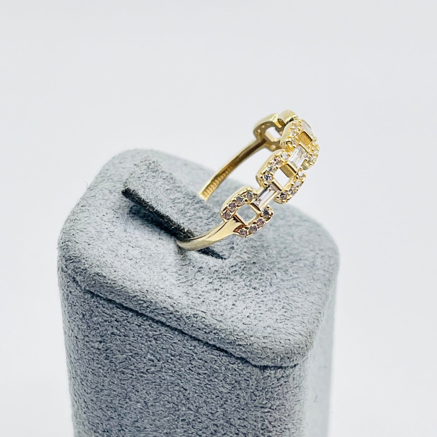 10K Gold CZ Cable Link Band