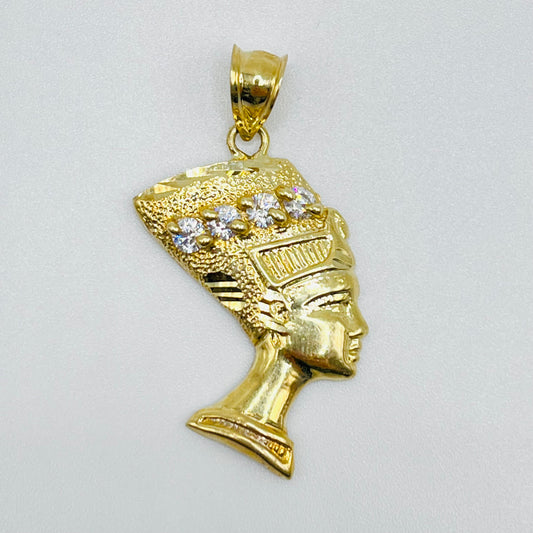 10K Gold Nefertiti Charm with CZ's