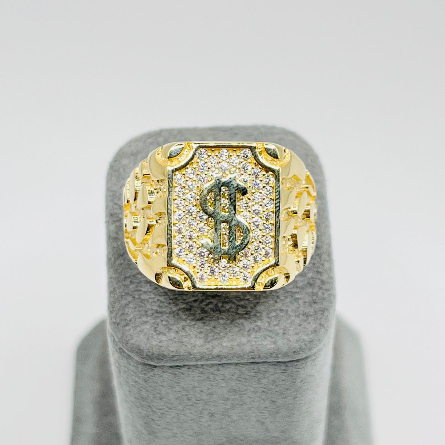 10K Gold Mens Money Nugget Ring