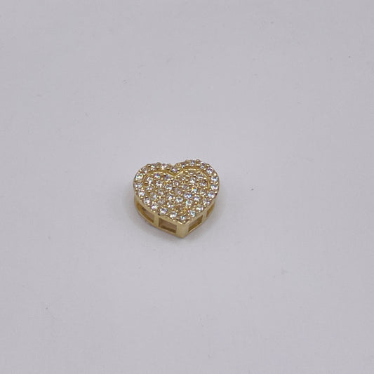 10K Gold White Heart Charm for RX chains (Sm)