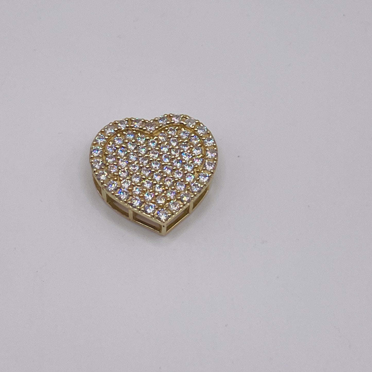 10K Gold White Heart Charm for RX chains (L)