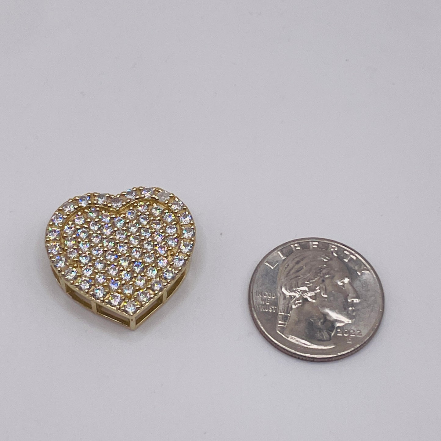 10K Gold White Heart Charm for RX chains (L)