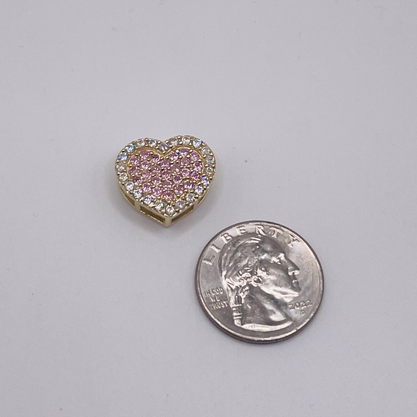 10K Gold Pink Heart Charm for RX chains (Sm)