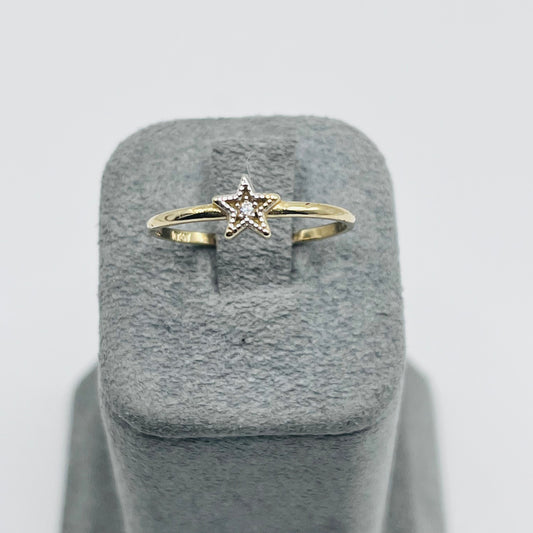 10K Gold Dainty Star Ring