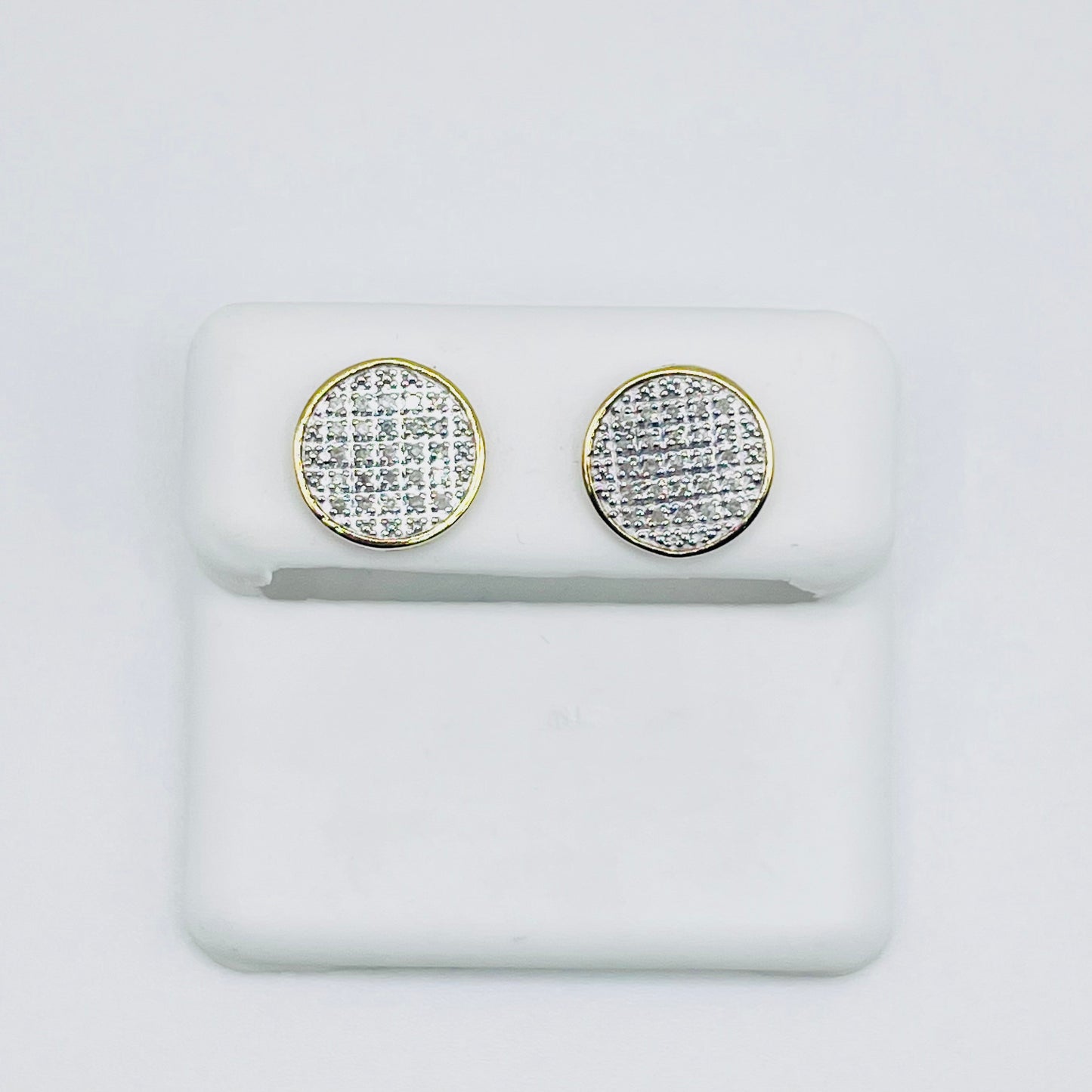 10mm Round Flat Diamond Earrings