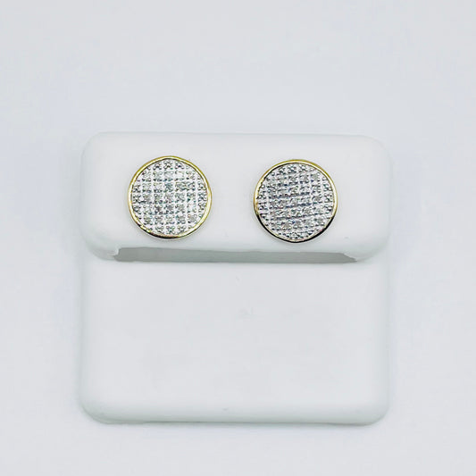 10mm Round Flat Diamond Earrings