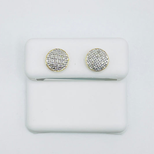 8mm Round Domed Diamond Earrings