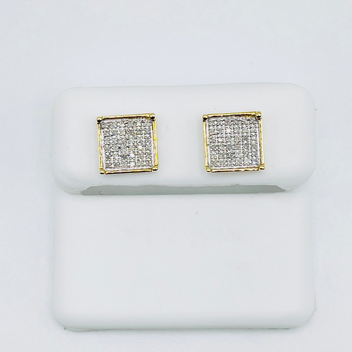 8mm Diamond Square Earrings