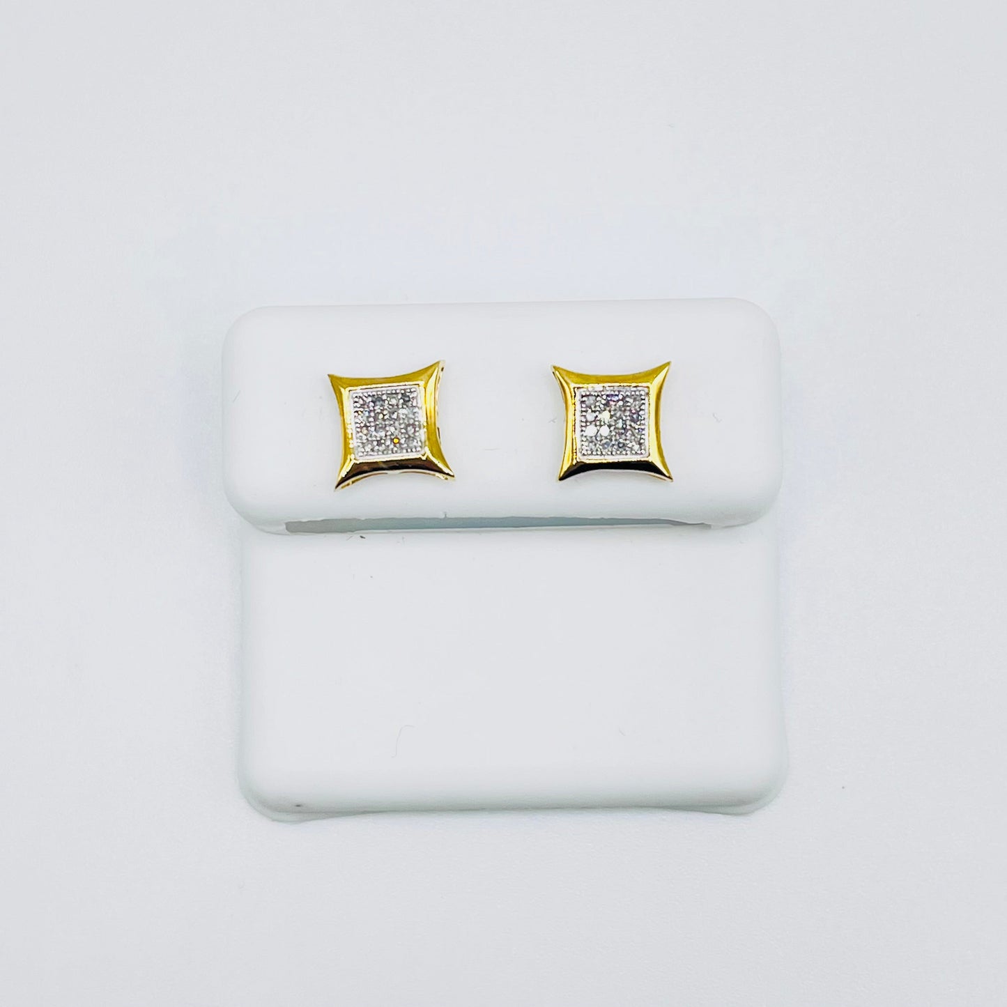 10K Gold Diamond Kite Earrings | Face Size: 8mm