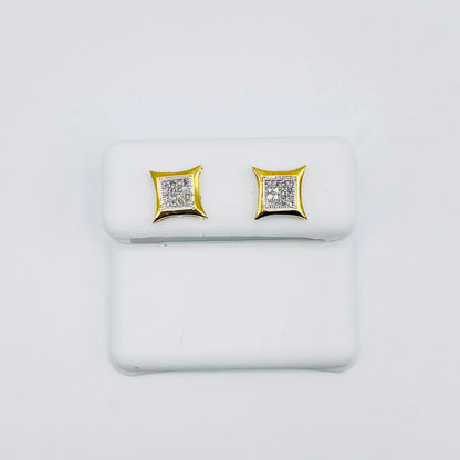 10K Gold Diamond Kite Earrings | Face Size: 8mm