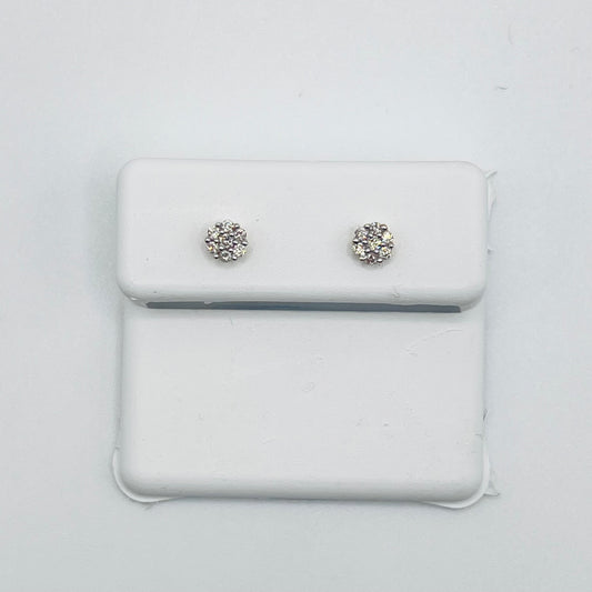 4mm 7 Diamond Baby Flower Earrings