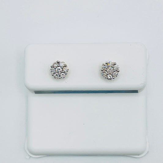 5mm 7 Stone Diamond Flower Earrings