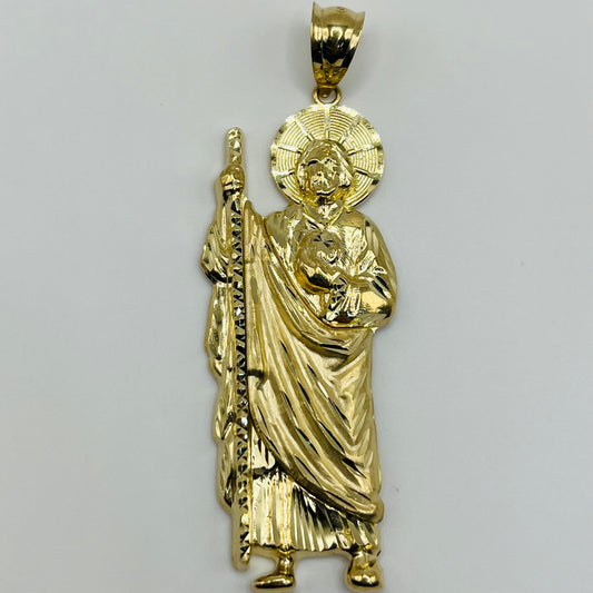 14K Solid Gold San Judas ( St Jude) Pendant (3")