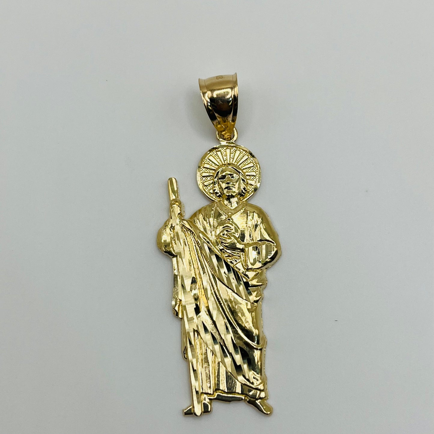 14K Gold San Judas (St Jude) Pendant | Face Size: 2"