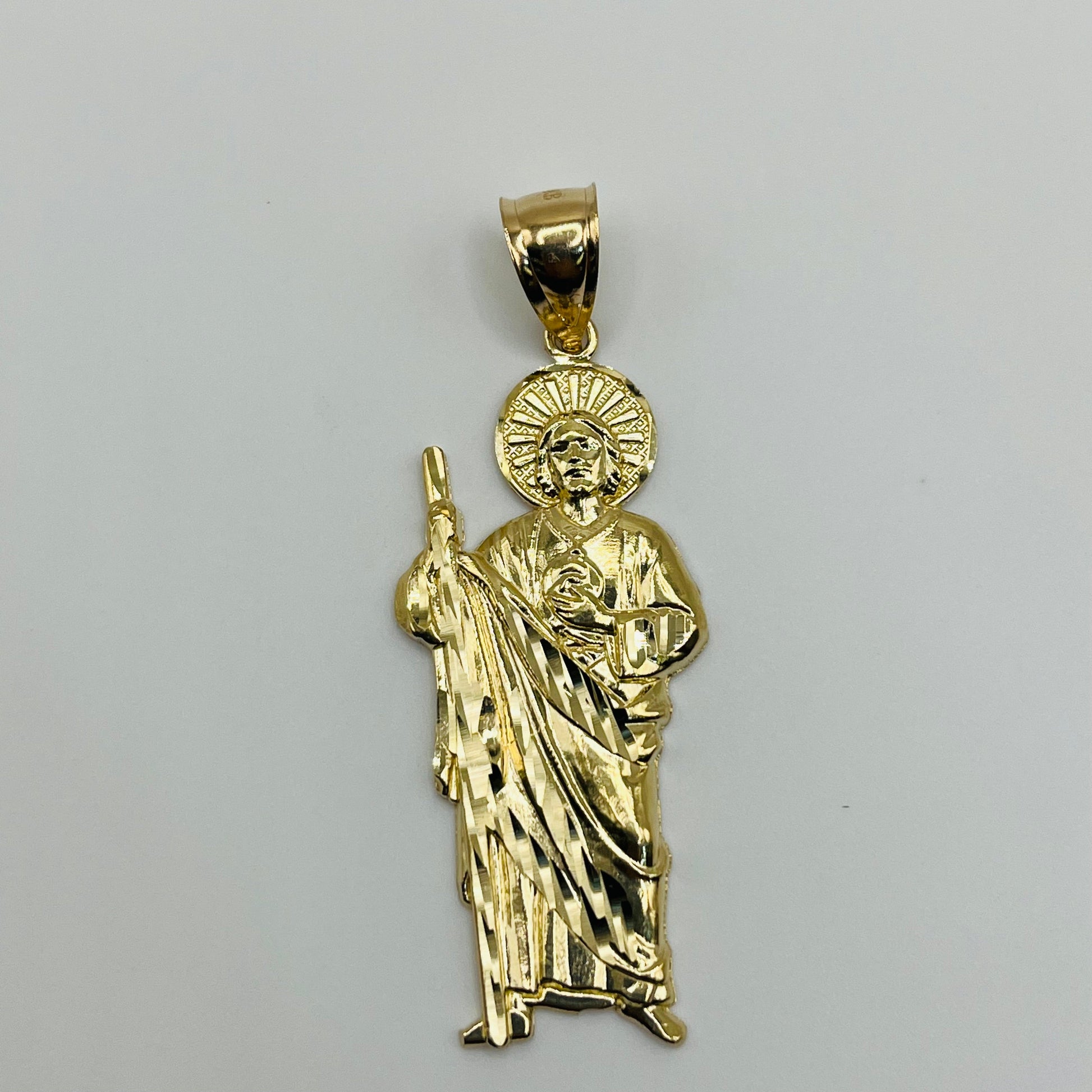 14K Gold San Judas (St Jude) Pendant | Face Size: 2"