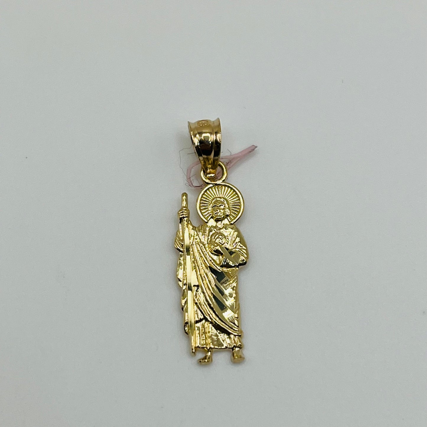 14K Solid Gold San Judas ( St Jude) Pendant (1")