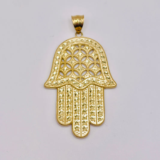 10K Gold Hamsa Charm (L)