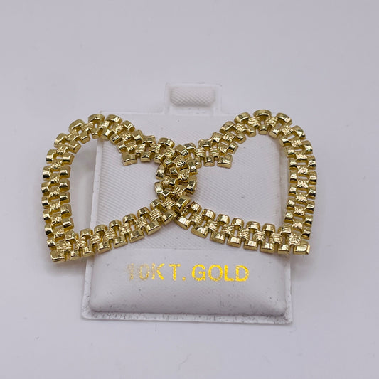 10K Gold RX Heart Earrings (L)