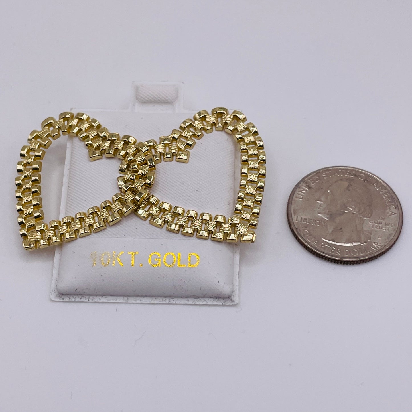 10K Gold RX Heart Earrings (L)