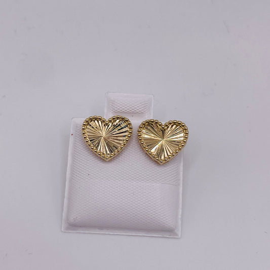 10K Gold Fancy Heart Earrings