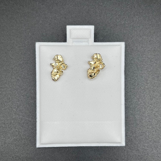 14K Small Nugget Shaped Earrings