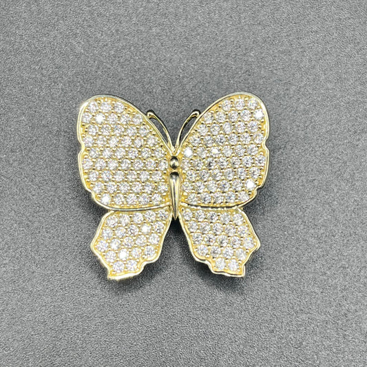 10K Gold White Butterfly Sliding Charm for RX Chains