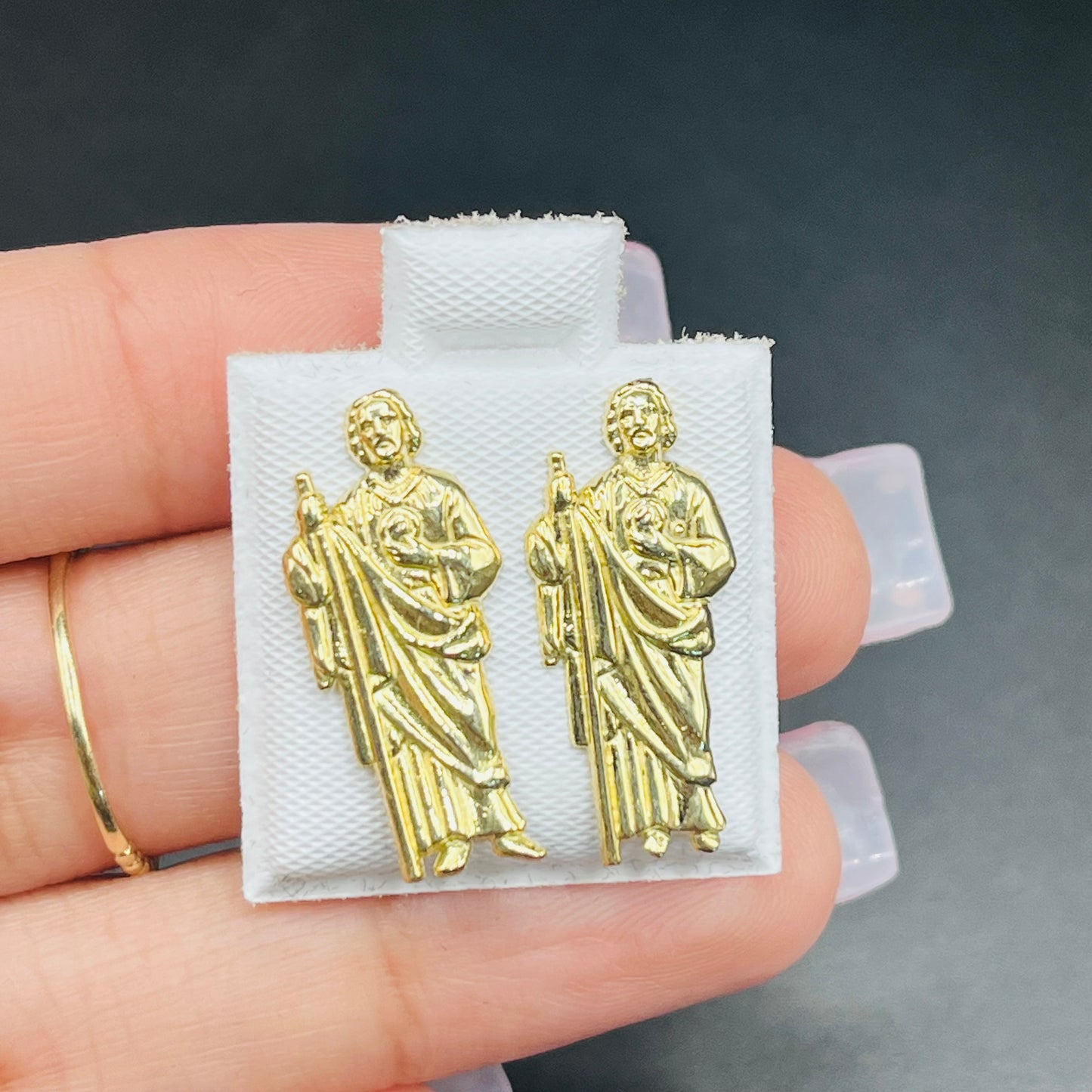 10K Gold San Judas Earrings