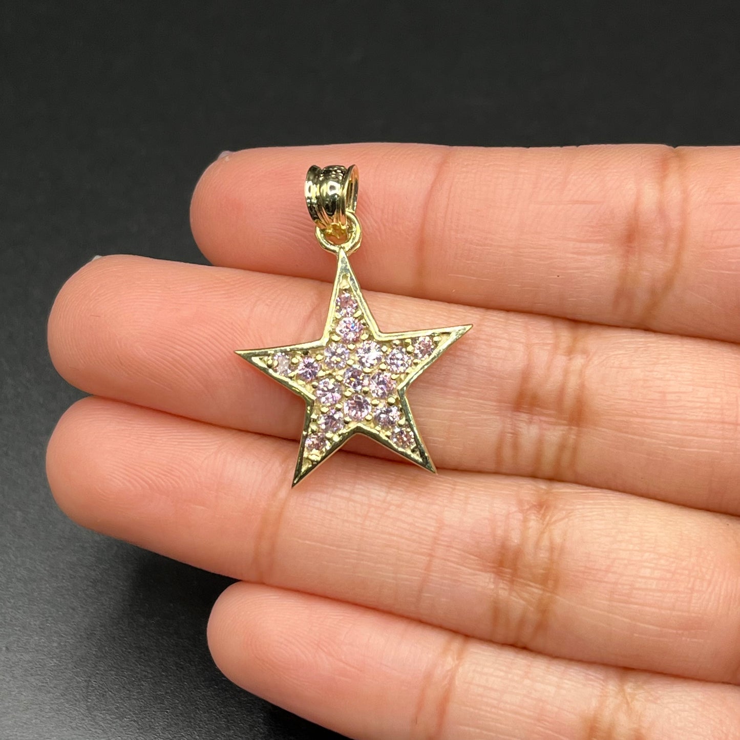 10K Gold Pink Star Charm