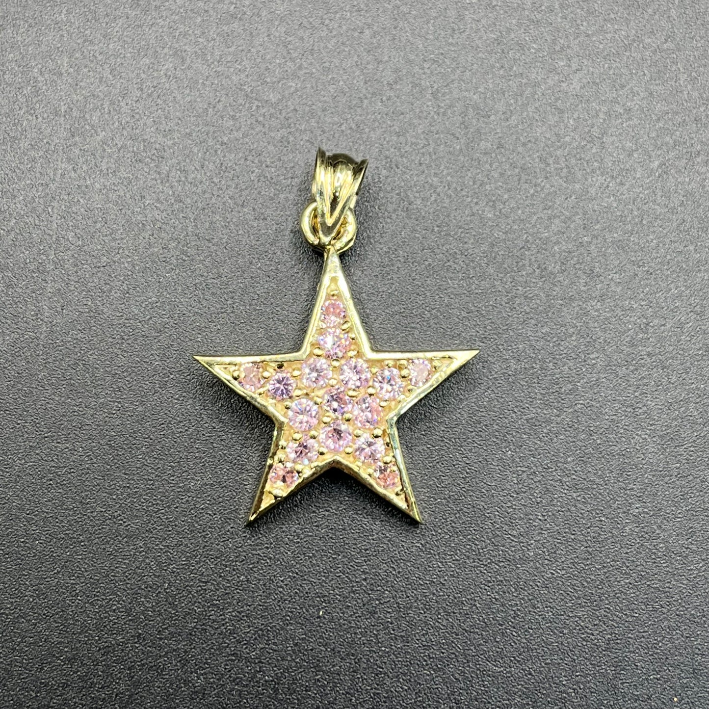 10K Gold Pink Star Charm