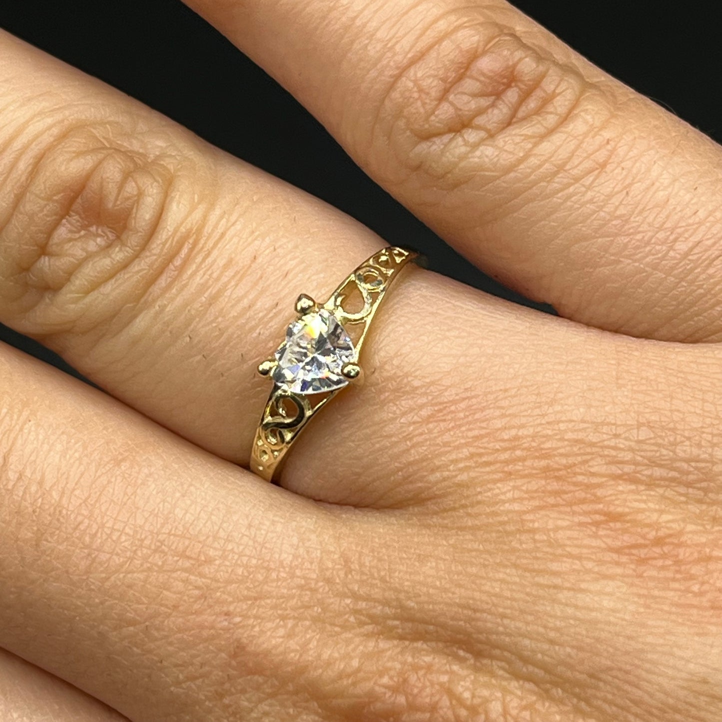 10K Gold Fancy Heart Promise Ring