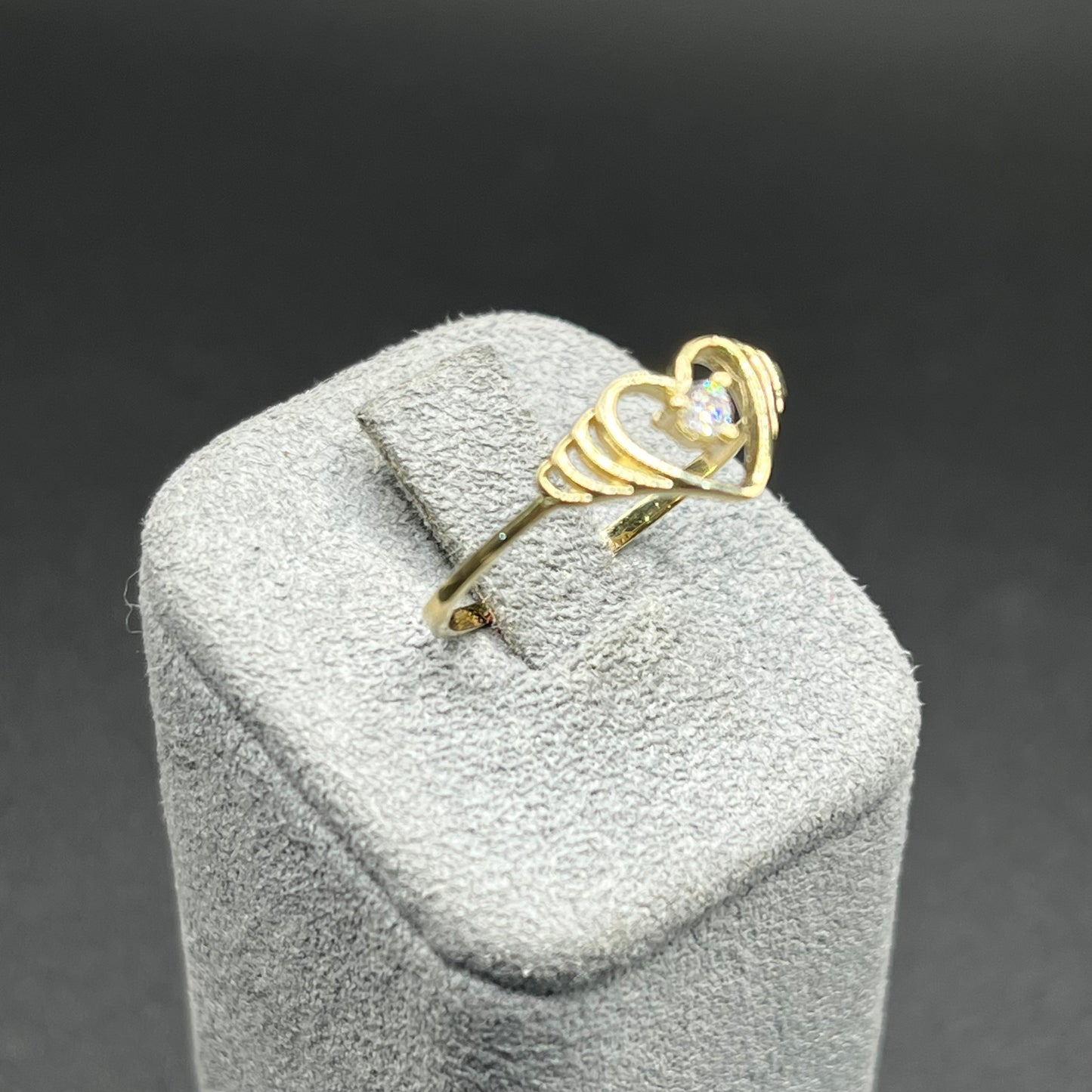 10K Gold Stone Heart Ring