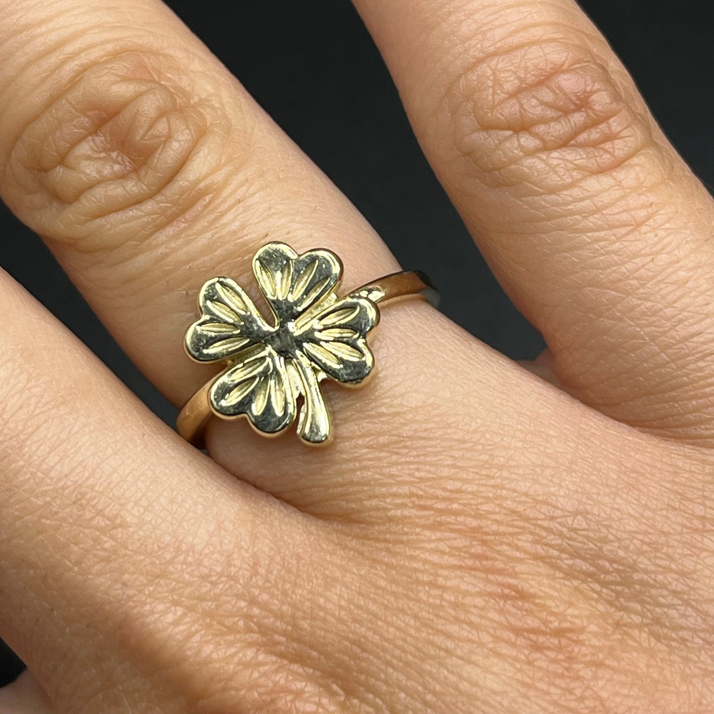 10K Gold Ladies 4 Leaf Clover Ring