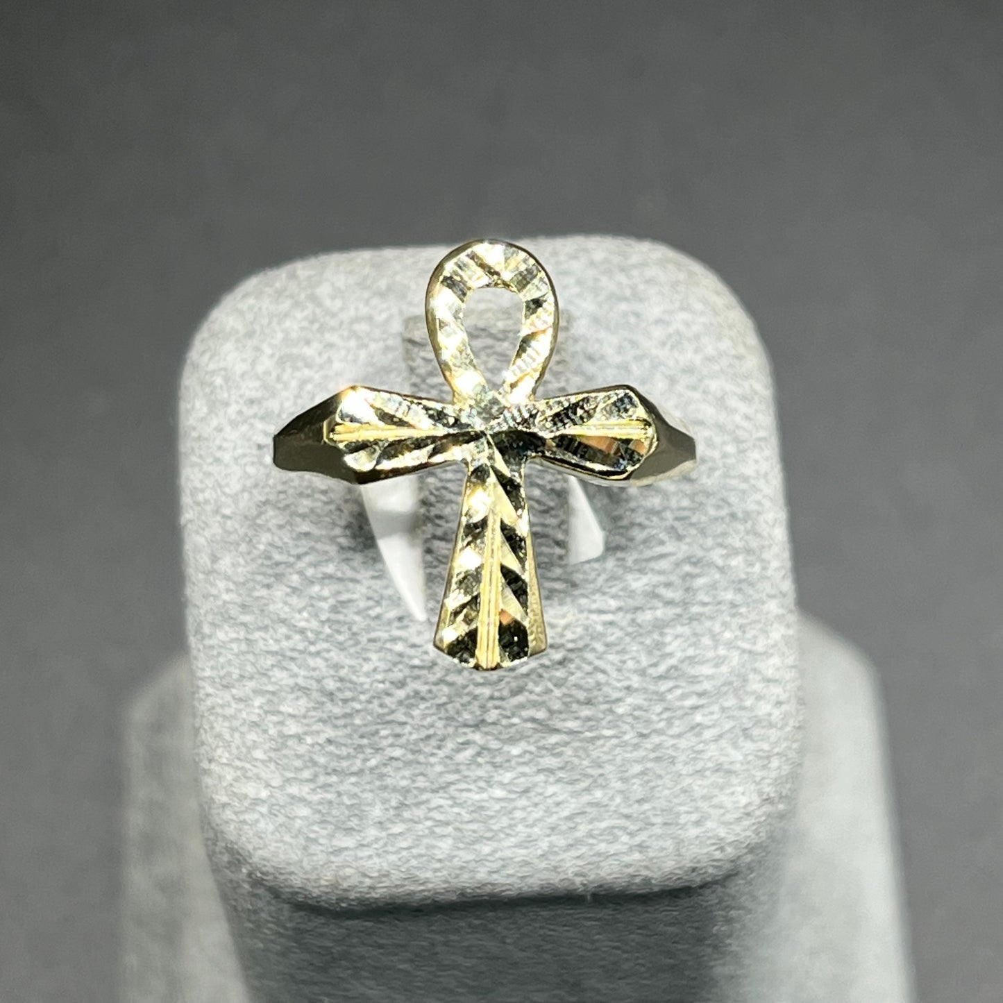 10K Gold Ankh Cross Ring