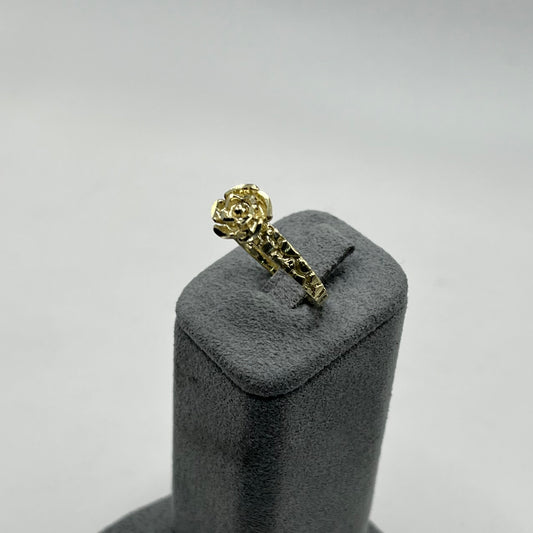10k Gold Rose Nugget Thin Band Ring