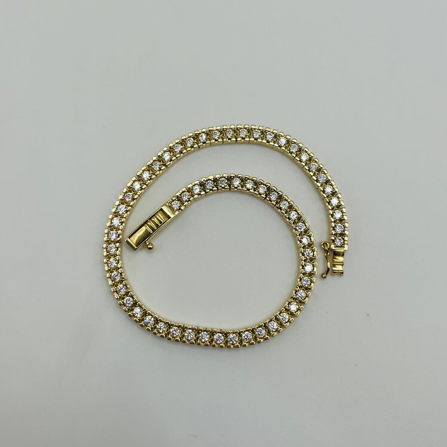 10K Gold Channel set  CZ Tennis Bracelet 3.6mm