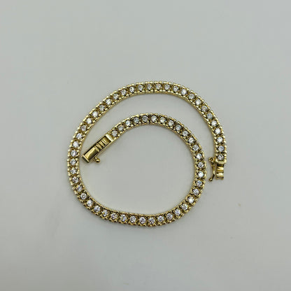 10K Gold Channel Set CZ Tennis Bracelet | Width: 3.6mm