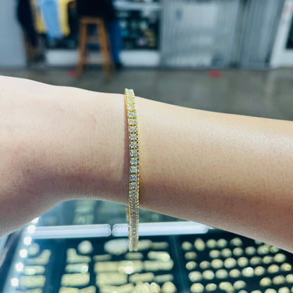 10K Gold Channel Set CZ Tennis Bracelet | Width: 3.6mm
