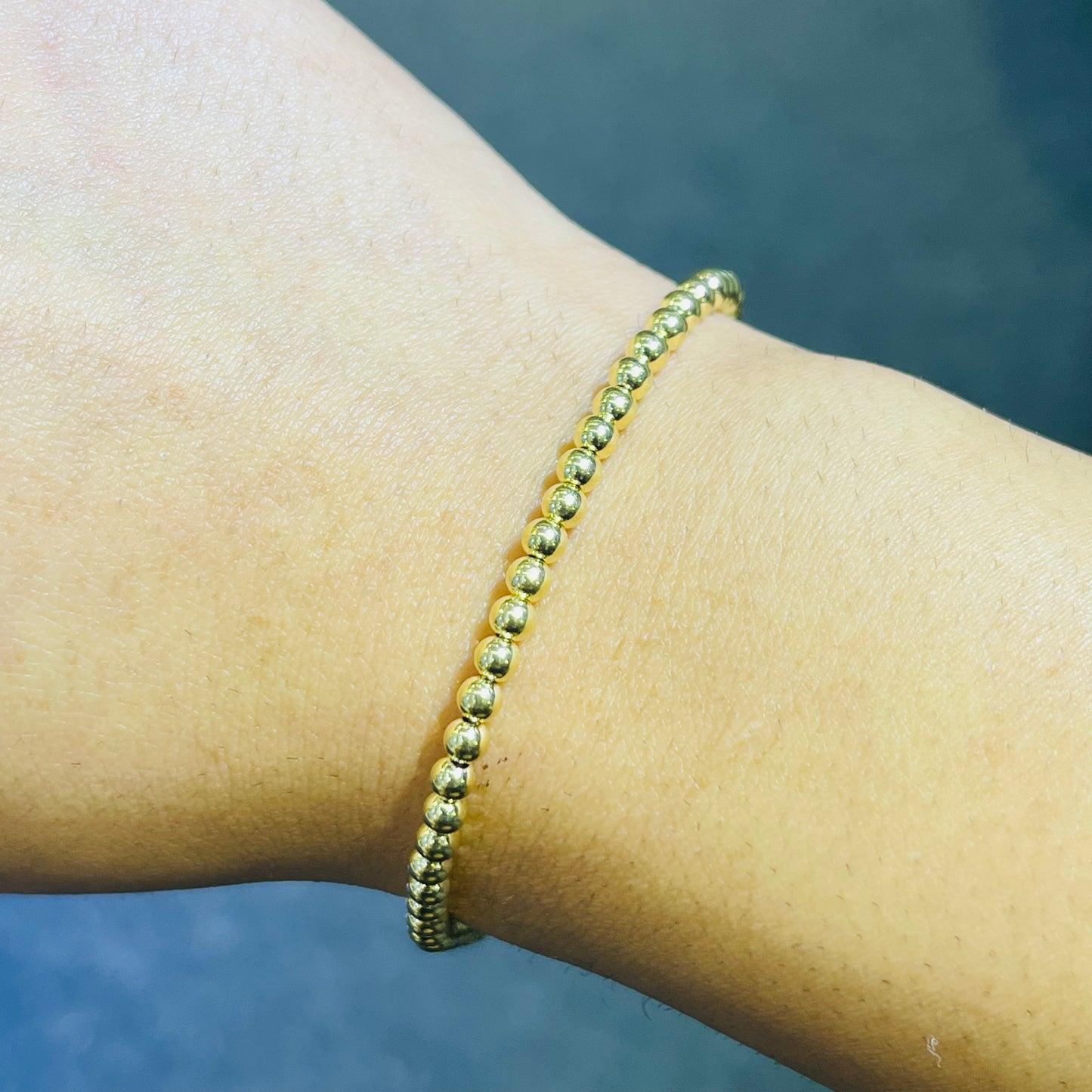 14K Gold Beaded Bracelet (7")