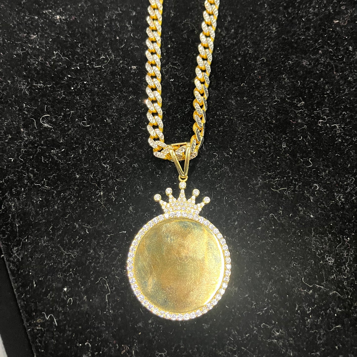 10K Gold Monaco Cuban with Pic Pendant (Custom)