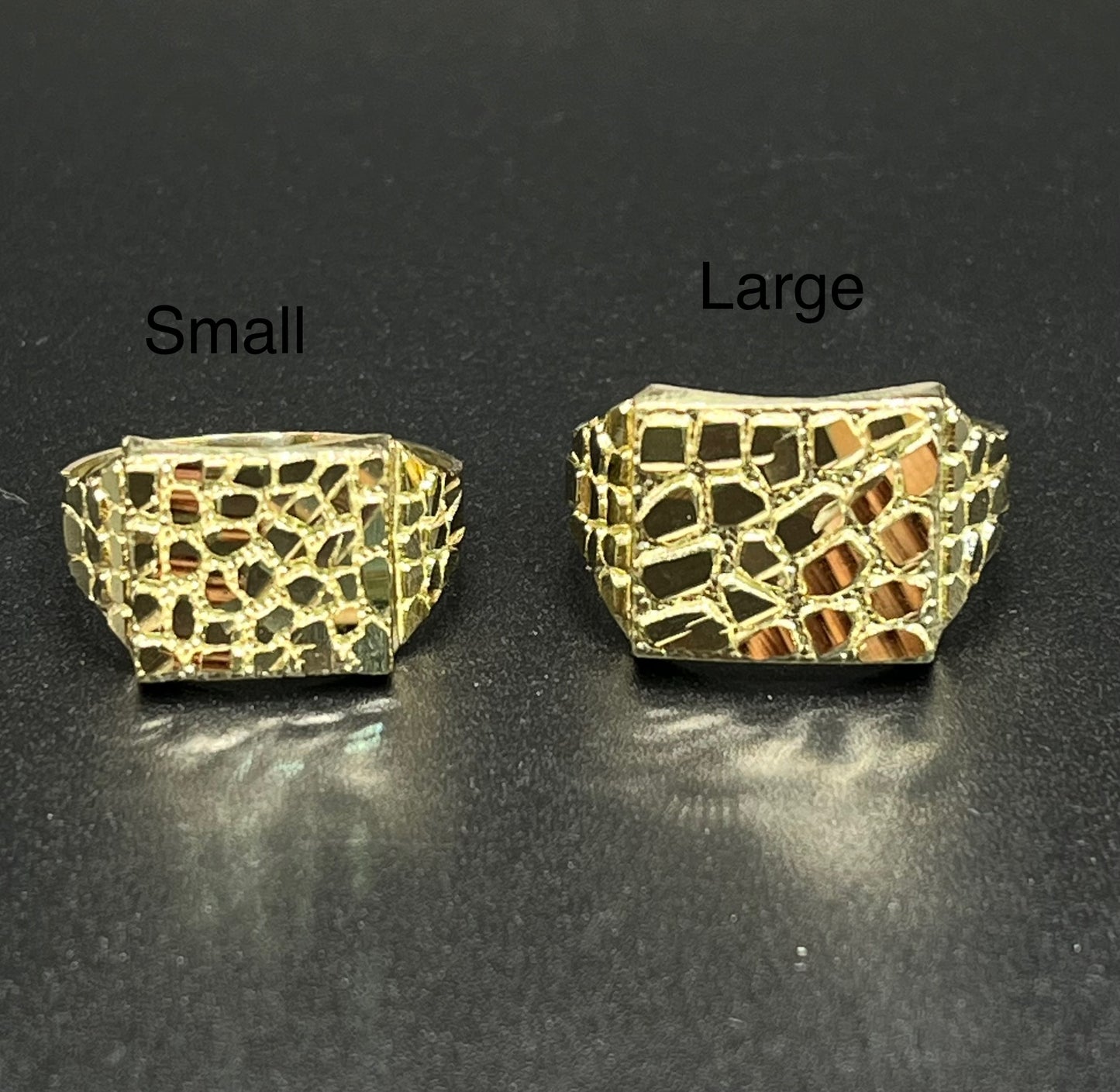 10K Gold Square Nugget Ring