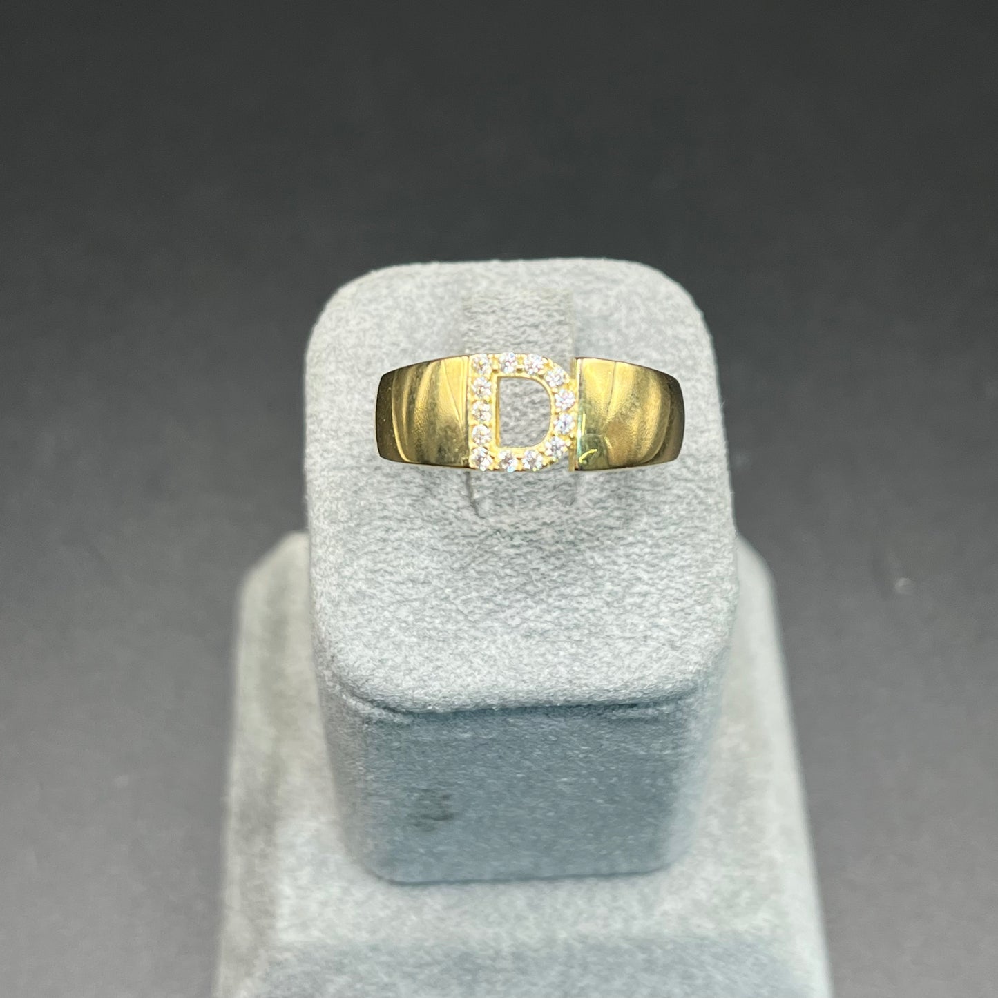 10K Gold CZ Initial Band