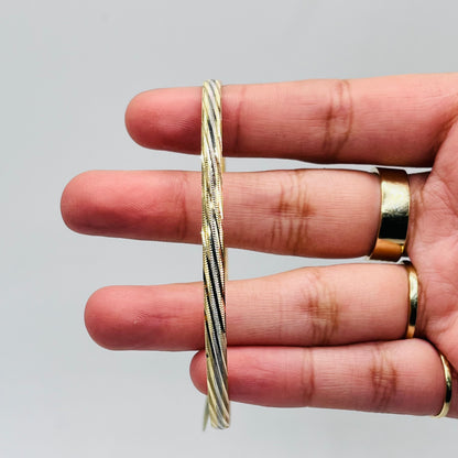 14K Gold Tri-Color Dazzle Bangle