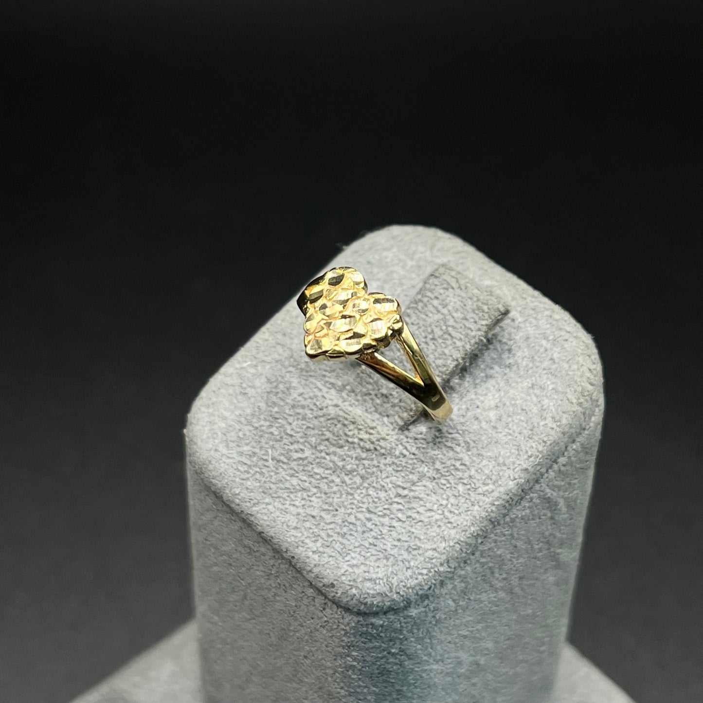 14K Gold Heart Nugget Ring (sm)