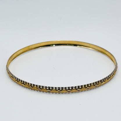 10K Gold Two Tone Shimmer Bangle