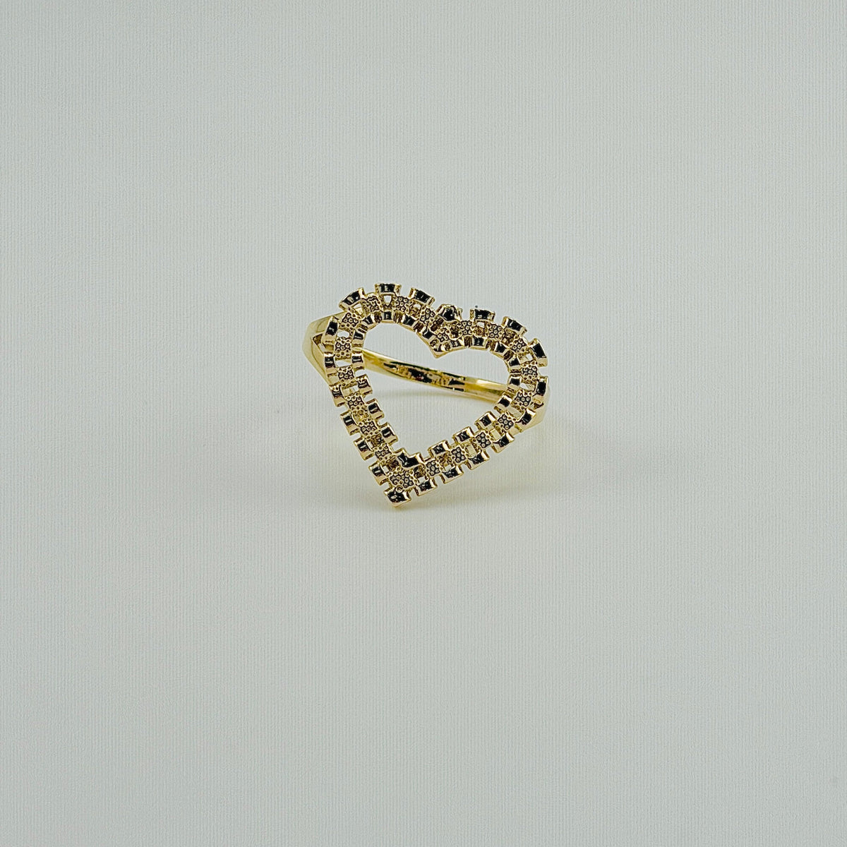 10K Gold RX Heart Ring | Face Size: 16mm