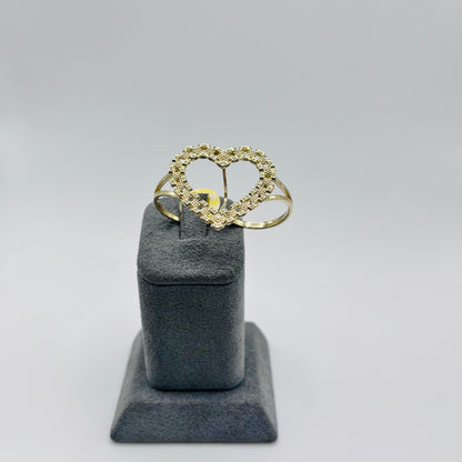 10K Gold Two Finger RX Heart Ring