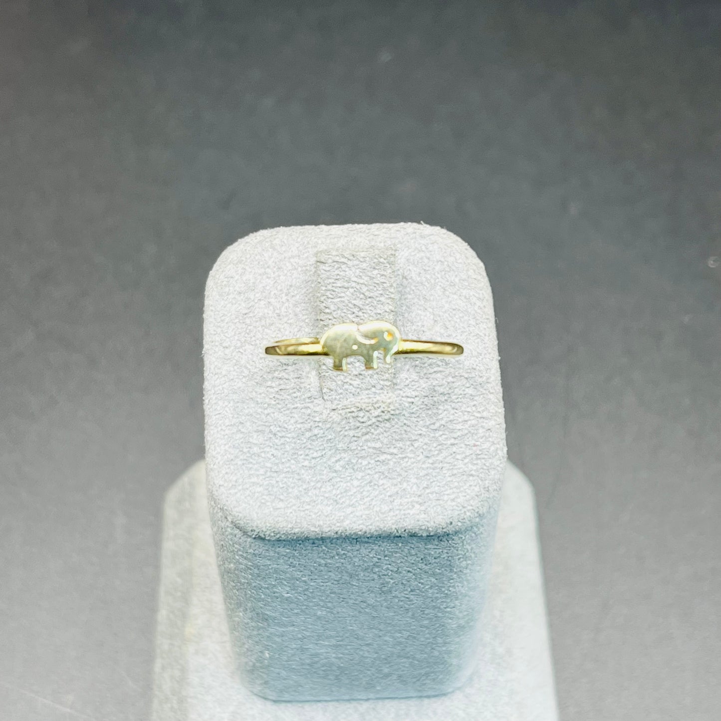 10K Gold Dainty Elephant Ring