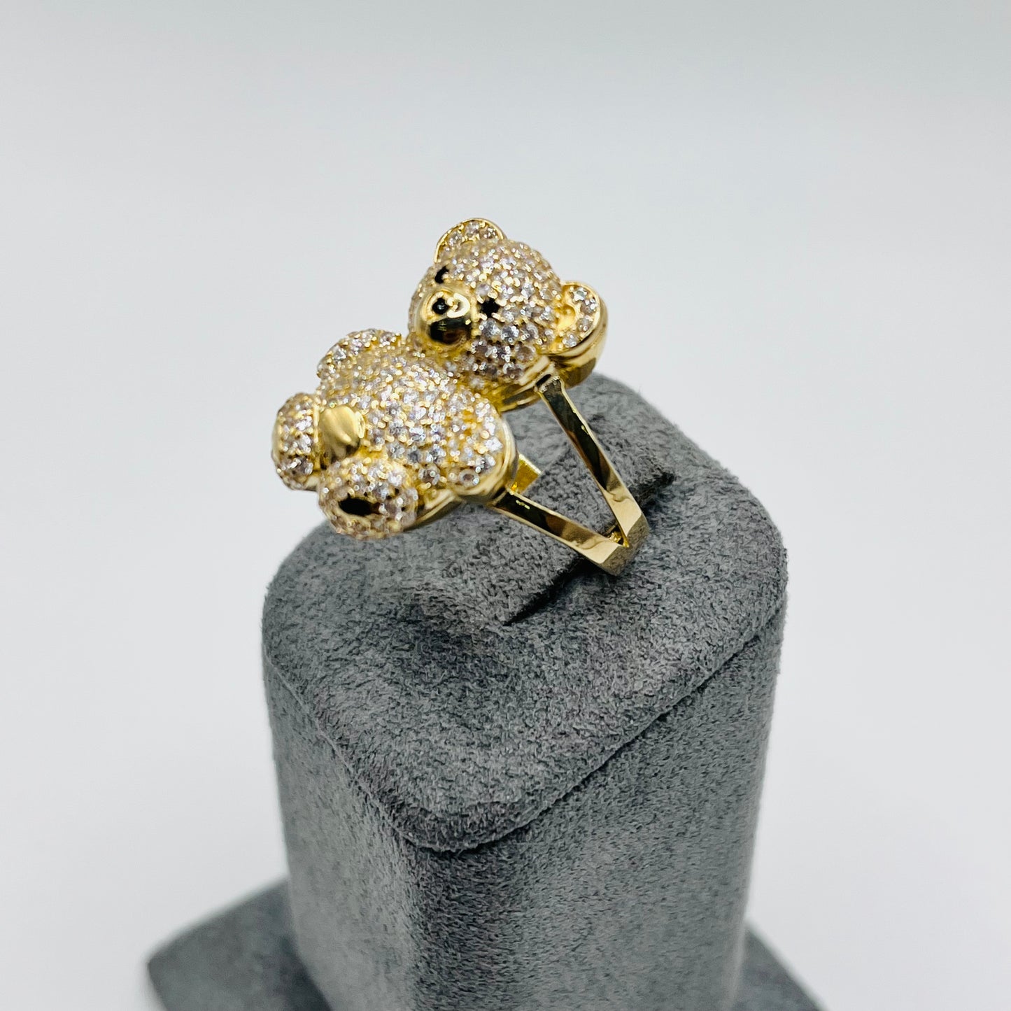 10K Gold Teddy Bear Ring with CZ